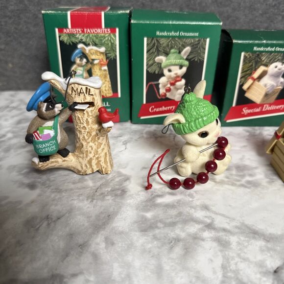 Vintage 1980's Hallmark Keepsake Christmas Ornament Lot of 13 Mouse Seal Elf Sno - Picture 10 of 12